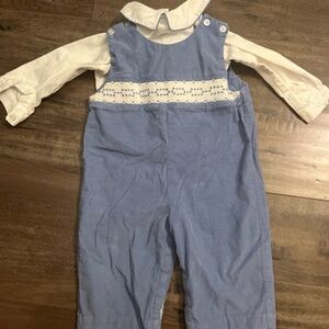 Collection Bebe blue corduroy smocked jumper set